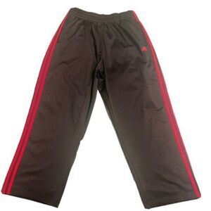 Vintage Adidas Men's Black Red Stripe Tear Away Side Snap Track Pants Sz…